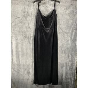 Black Velour Maxi Dress Womens 12 Babydoll Taylor Dark Romantic Mall Goth Y2K